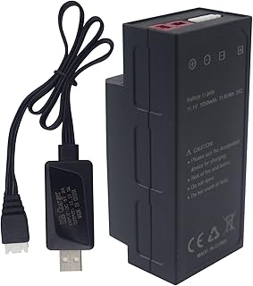 MOONZON 1PCS 11.1V 1050mAh 3S Upgrade Lithium Battery & 1PCS USB Charging Cable for MJX H16 H16P H16E H16H H16DR H16SC H16BM HB17 H16GT HP161 JC16EP RCM029 H07 H17 HB17 Remote Control Car
