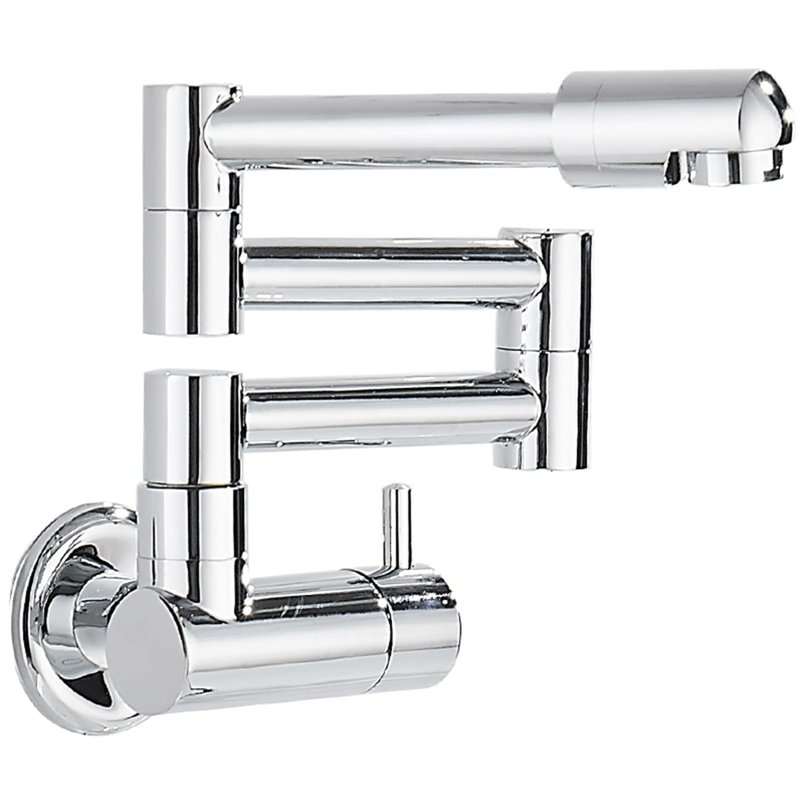 Aserzenith With Three Joint Swing Arms, Wall Mount Lengthened Swivel Mop Pool Faucet