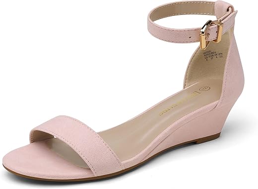 DREAM PAIRS Women's Ankle Strap Low Wedge Sandals