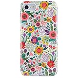 iPhone 7 Case for Girls, Dimaka Retro Stylish [Floral Pattern] [High Impact] Shock Proof Hybrid TPU Bumper Cushion and Hard Glitter PC for iPhone 7 and iPhone 8 (Bush Flower)