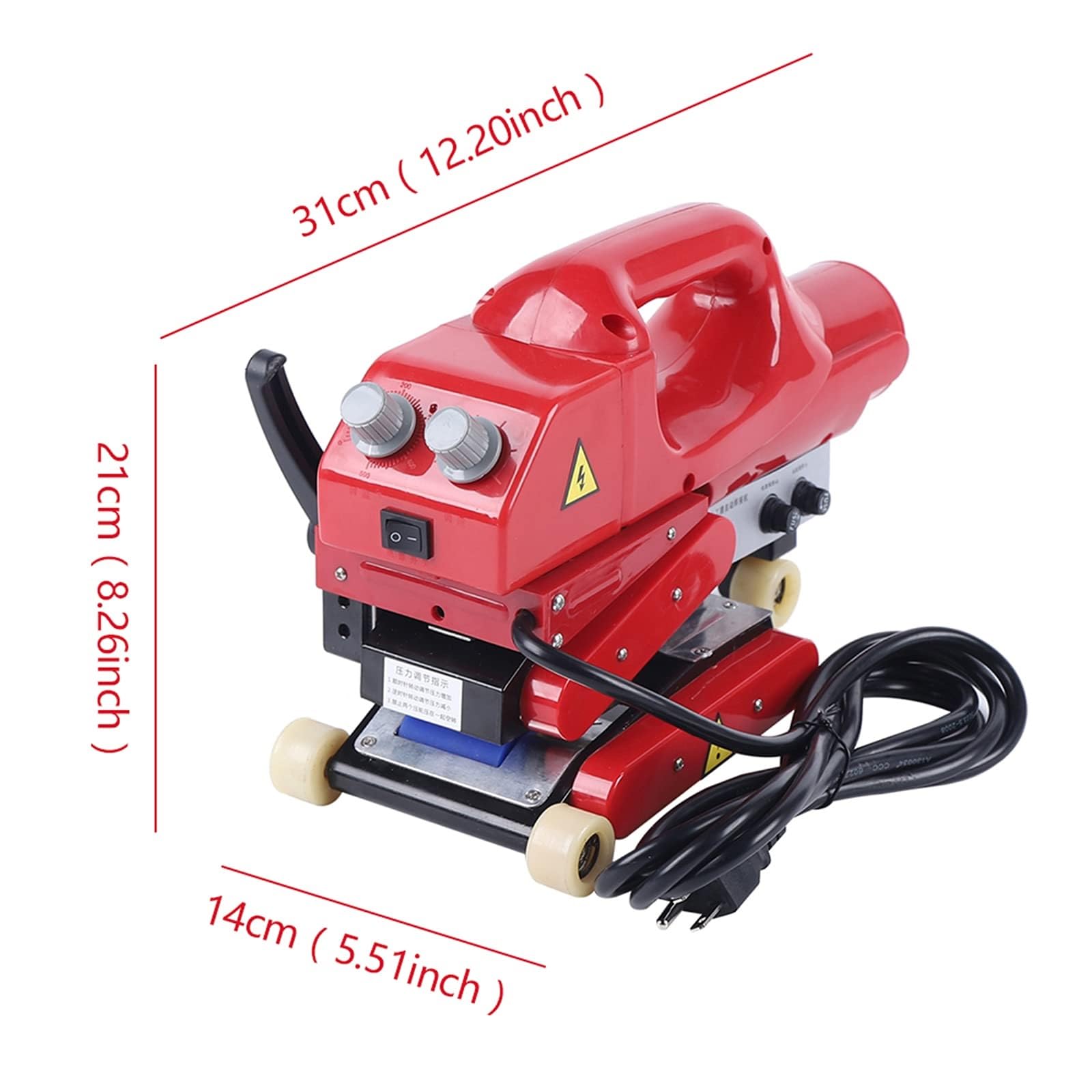 Zgrzewarka klinowa 800 W, automatyczna spawarka do tworzyw sztucznych do uszczelniania geomembrany PVC, EVA, PE, HDPE, PP, prędkość 0,5-5 m/min, wydajne narzędzie spawalnicze