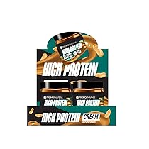 High Protein Cream – Crema Spalmabile 100% Arachidi Crunchy – Ricca di Proteine e Low Carb – Ideale per Dieta Chetogenica – High Protein Food – 8 Barattoli da 200 g