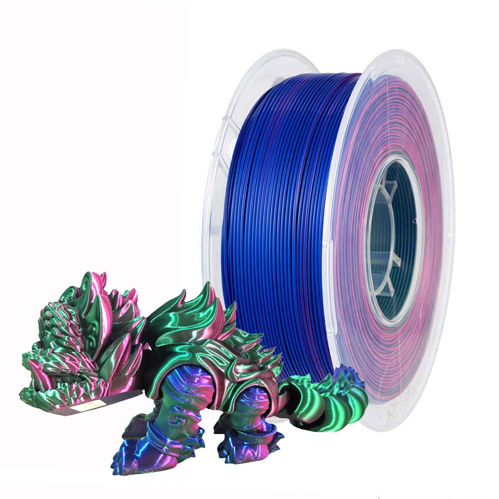 CC3D Silk Tri Color PLA Filament Red/Blue/Green 1.75mm 1KG 3D Printer Triple Color Coextrusion Shiny Metallic 3D Printing Material Red Blue Green