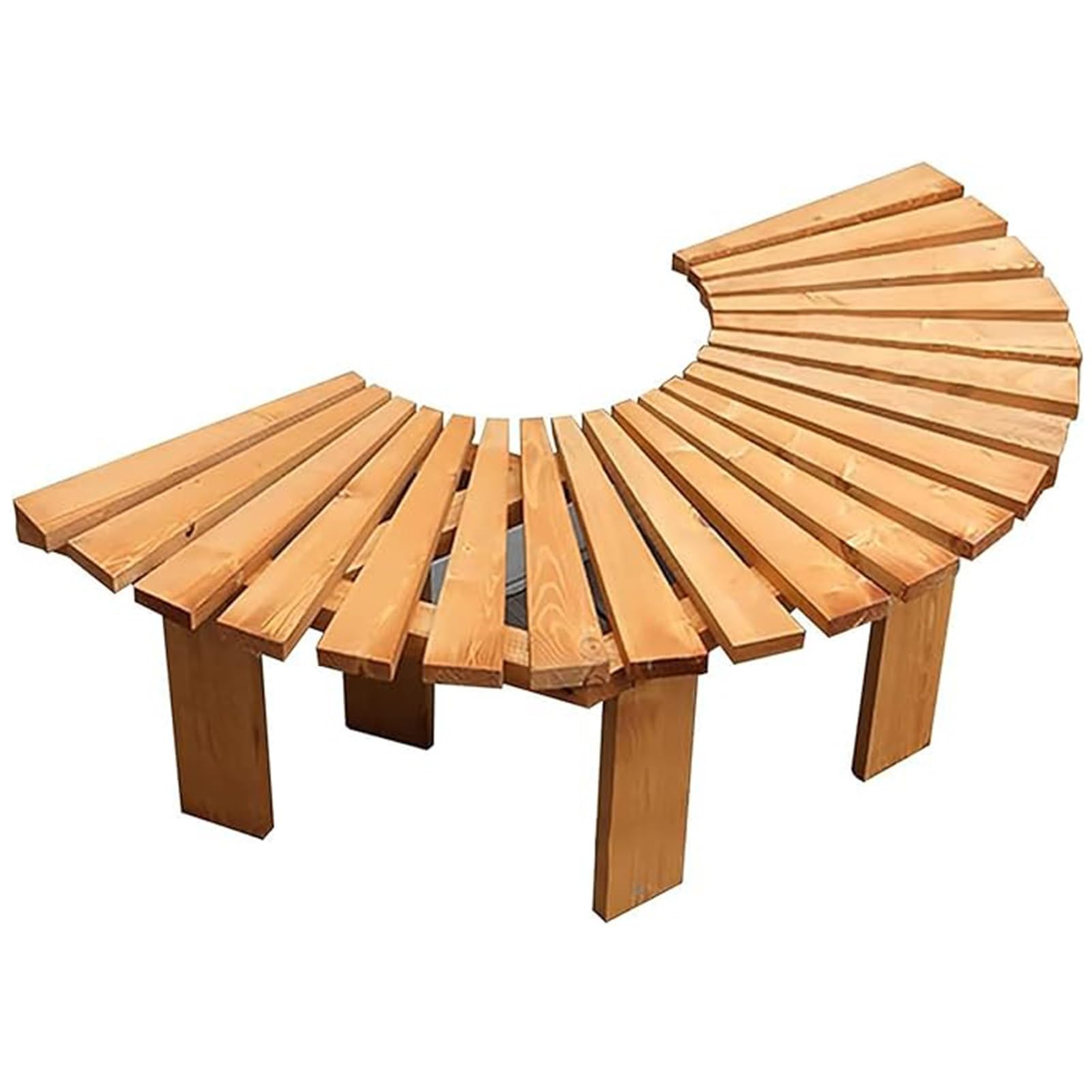 Banco de árbol semicircular en madera maciza robusta de alta calidad