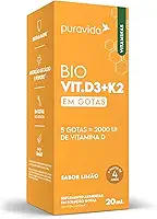 Puravida Vitaminas Bio Vit. D3 + K2 2000UI Gotas Sabor Limão 20ml
