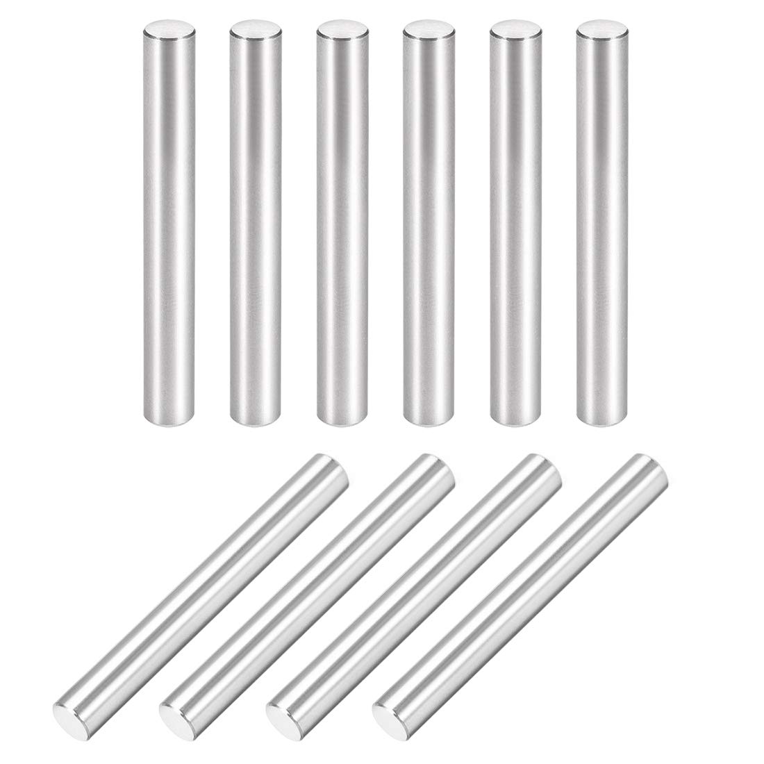 uxcell 10Pcs 6mm X 50mm Dowel Pin 304 Stainless Steel Cylindrical Shelf Support Pin Fasten Elements Silver Tone