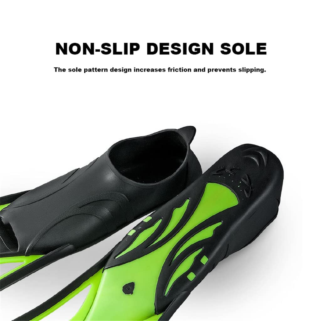 Pinne da immersione flessibili confortevoli per adulti, pinne professionali per apnea, pinne lunghe, gomme, pinne da nuoto antiscivolo, attrezzatura per lo snorkeling (Vert, codice S)