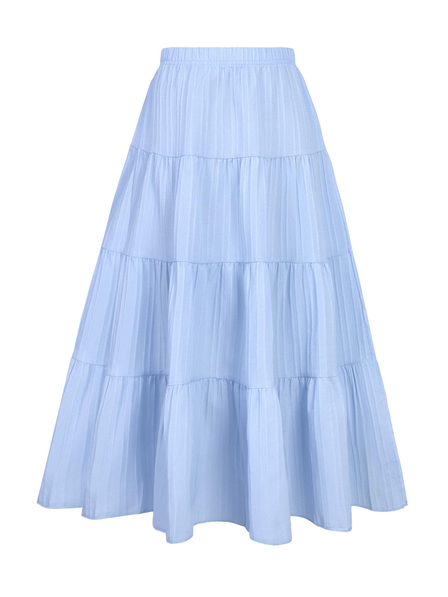 Girls Tiered Maxi Skirt Boho Flowy Peasant Long Skirt for Kid 7-14