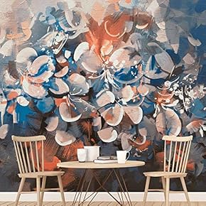 signwin Wall Mural Flowers and Leaves Removable Self-Adhesive Wallpaper Wall Decoration for Bedroom Living Room - 100x144 inches