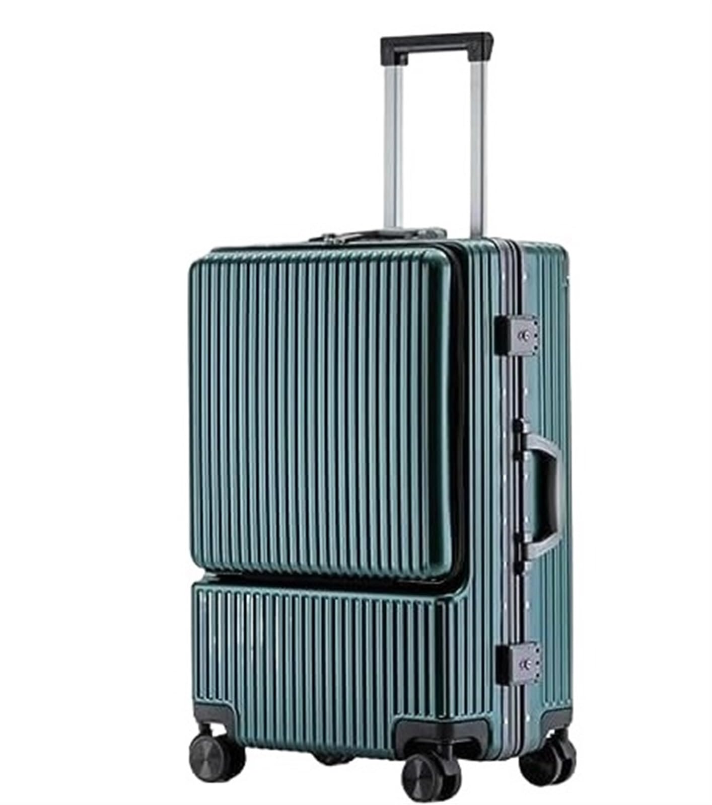 Valigia Bagaglio A Mano Ricaricabile con Ruote da Stiva Design di Separazione Asciutto E Bagnato Bagaglio a Mano(Grün,20in)