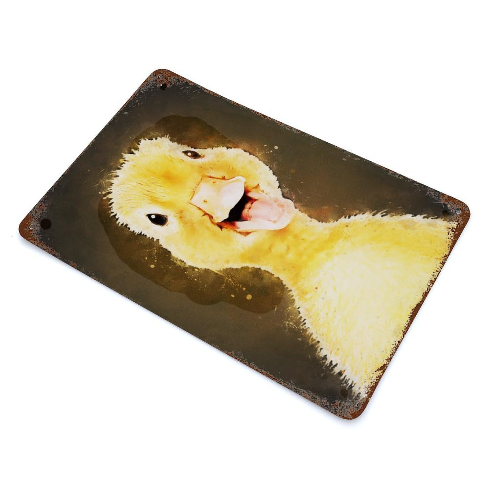 Garage Style Duck Funny Vintage Rust Metal Sign 11.8"x7.9", Vintage Wall Decor for Bar And Workshop