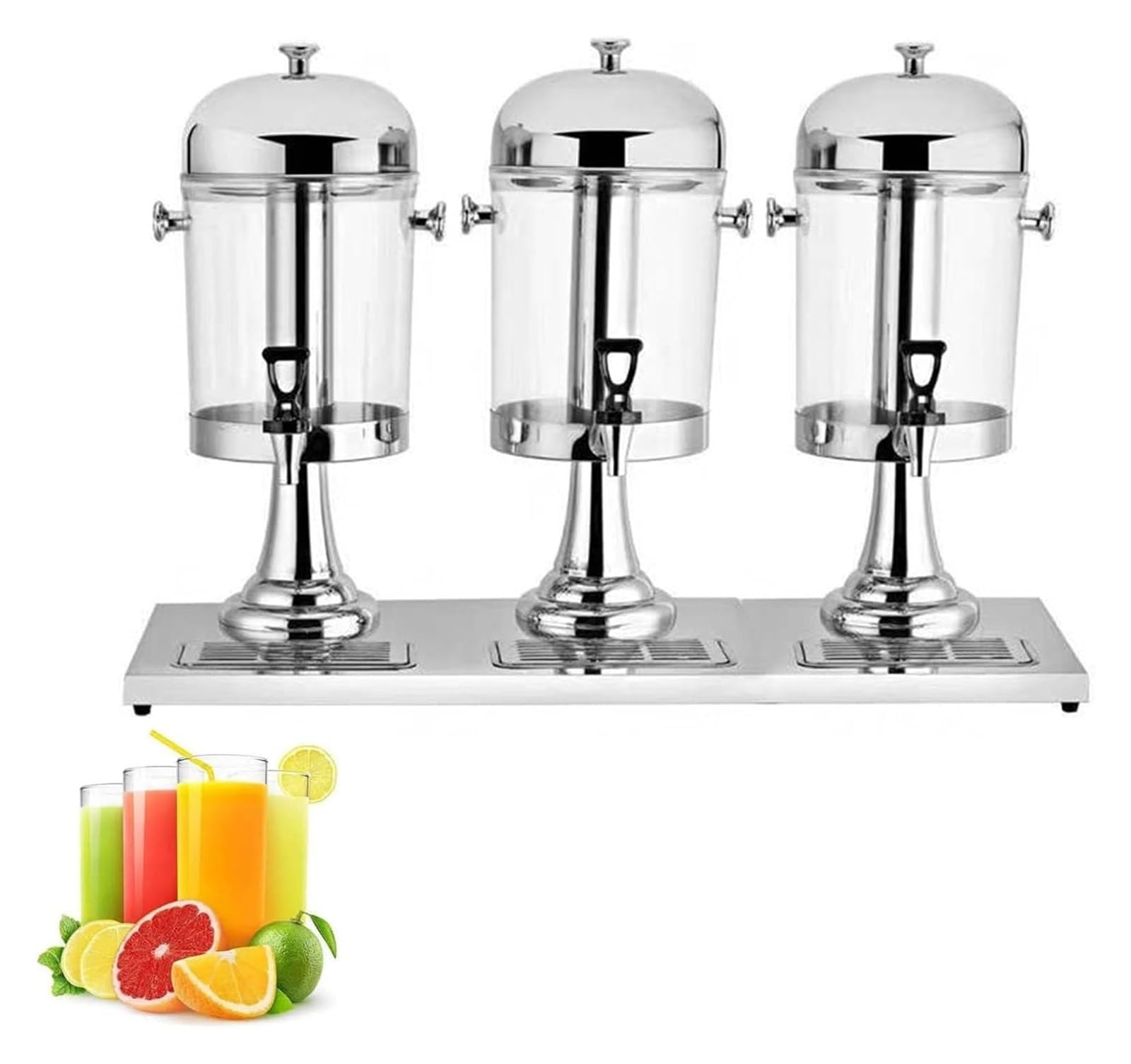 asdchZen Glass Beverage Dispenser,Juice Dispenser, Commercial Juice Dispenser For Serving Cold Beverages Cocktails Water Chilled Refreshments,Silver