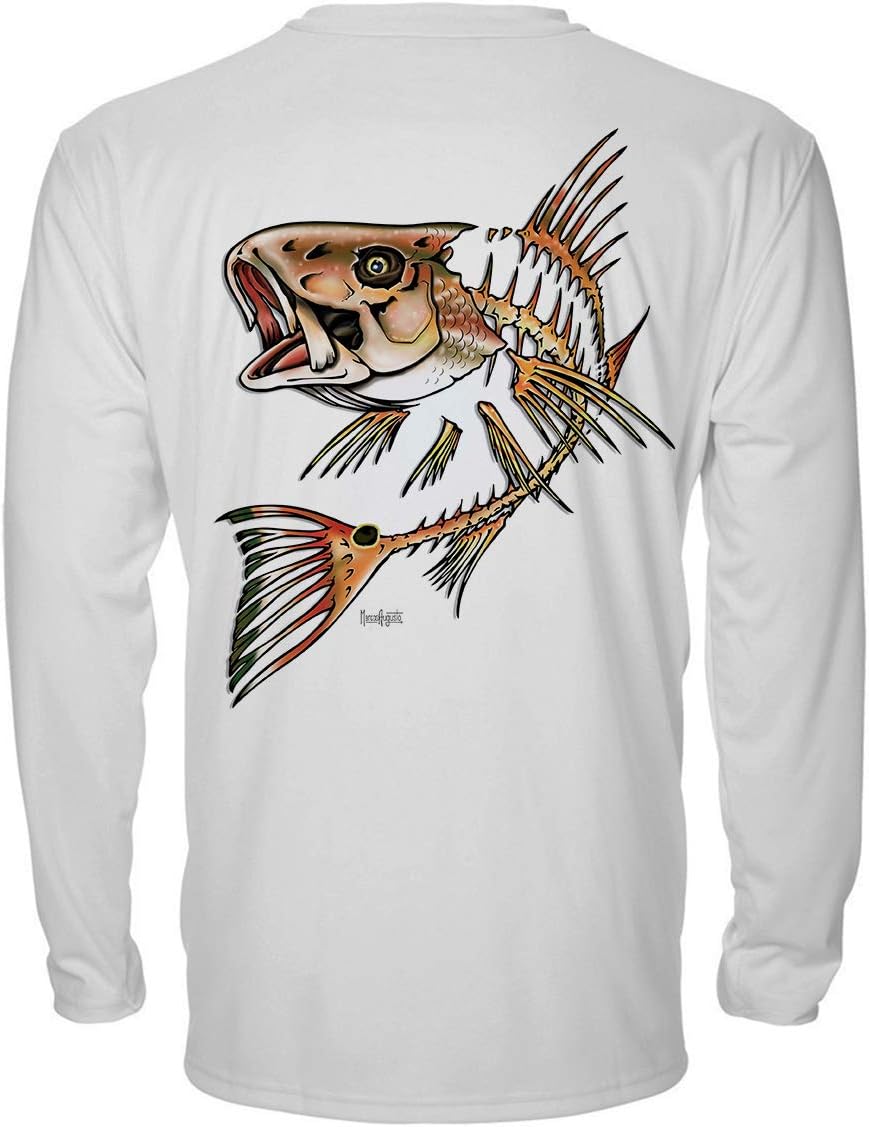 Denali Men's Teaser UPF 50+ Long Sleeve T-Shirt, UV Protection Shirt, Trophy Bones Collection by Marcos Augusto: Redfish