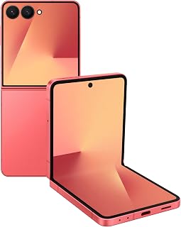 Samsung Galaxy Z Flip7 5G Smartphone with Galaxy AI (Coralred, 12GB RAM, 256GB Storage), Ultra Sleek Design with 50MP High-Resolution Camera, Exynos 2500, Google Gemini