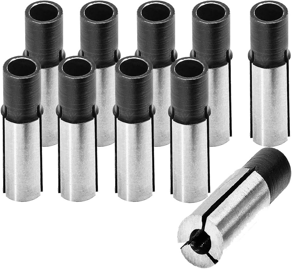 10 Pcs Router Collet Adapter, Die Grinder Chuck Driver, 1/4" to 1/8" Router Chuck Converter for CNC Engraving Machine
