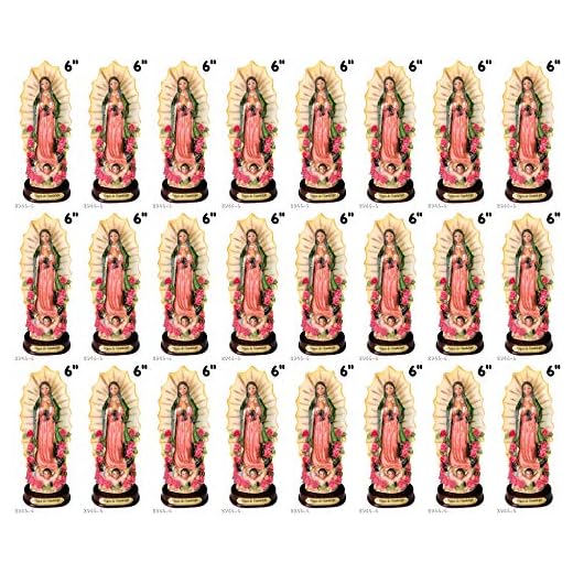 Virgen De Guadalupe 6" Inch Statue 24 Pcs Religious Figure