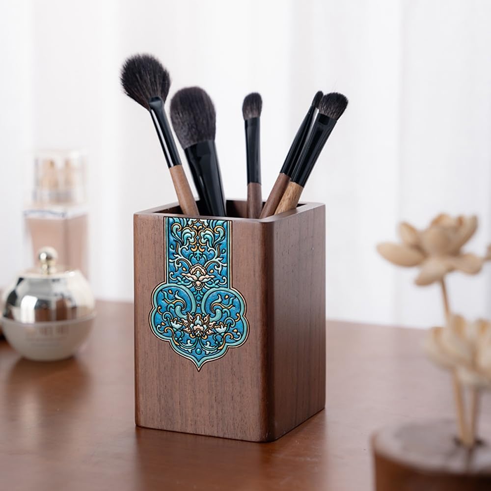 Organizer na pędzle do makijażu, uchwyt na pędzle do makijażu w stylu vintage do toaletki, blat łazienkowy, uchwyty na szczoteczki do zębów, uchwyt na długopis do przechowywania na biurku