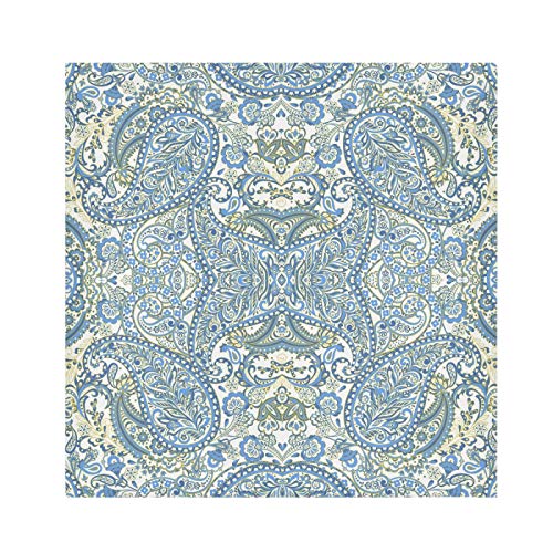 Alaza Paisley Damascus Flower Blue Mandala Cloth Napkins Dinner Napkins Set Of 6,Reusable Table Napkins Washable Polyester Fabric For Cocktail Party Holiday Wedding Home Decorative #TOP1