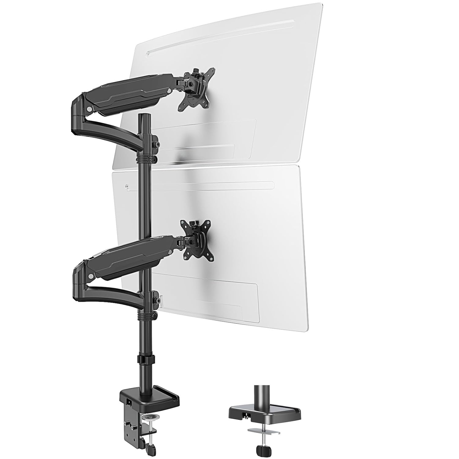 MOUNT PRO Vertical Dual Monitor Mount Stacked Monitor Stand for 2 Computer Screens up to 32 inches Fully