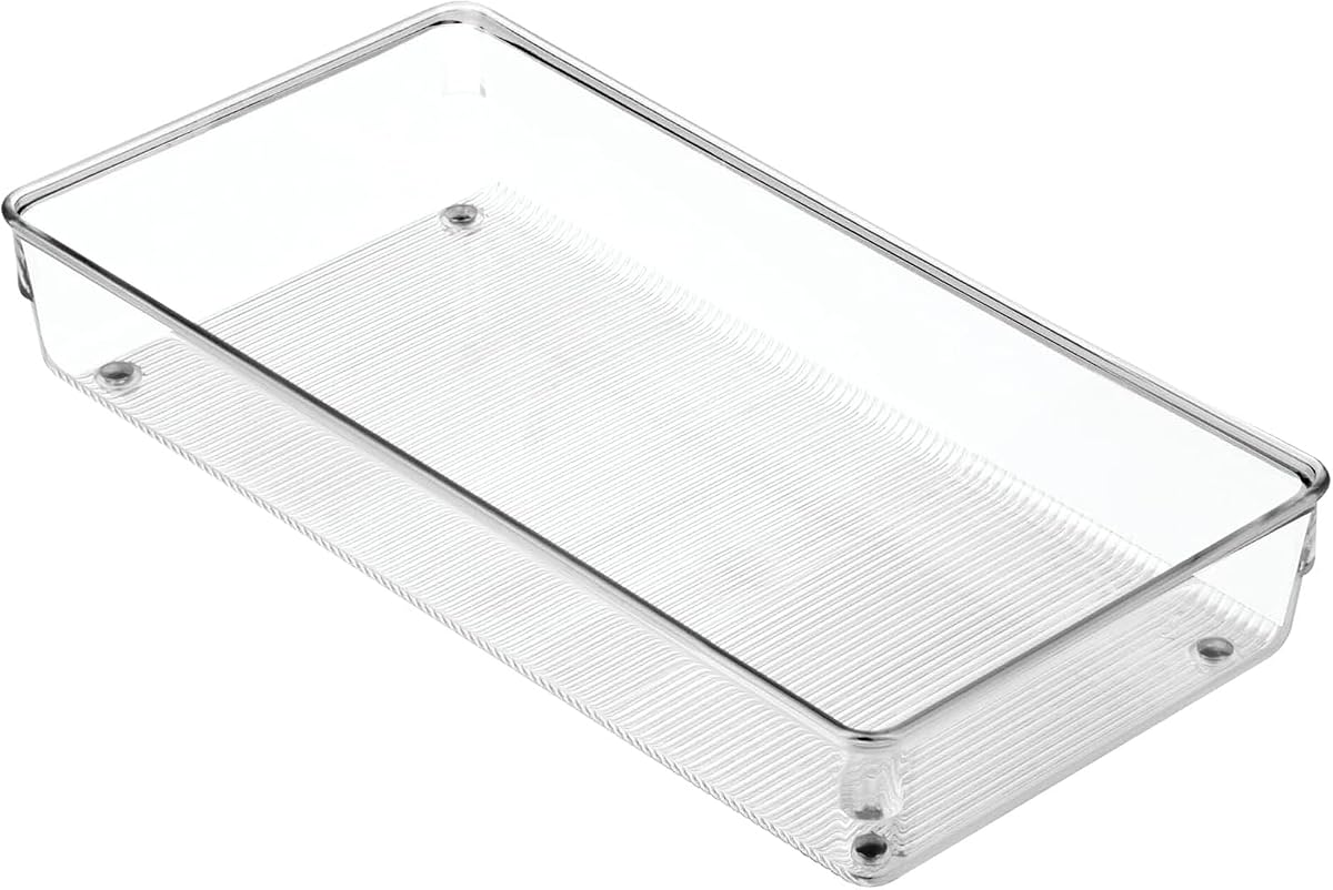 iDesign Linus Organizador de cajones de plástico sin BPA - 6" x 12" x 2.25", transparente