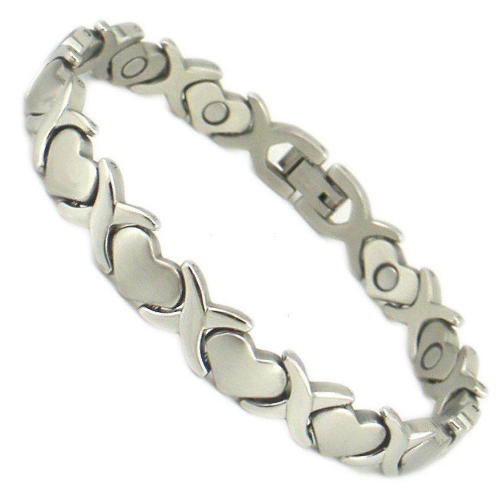 Lovely Amazing Chérie Edelstahl Energie Herz Magnetarmband uni silber Energetix 4you 2121 Größe XS bis XXL in Schmuckverpackung