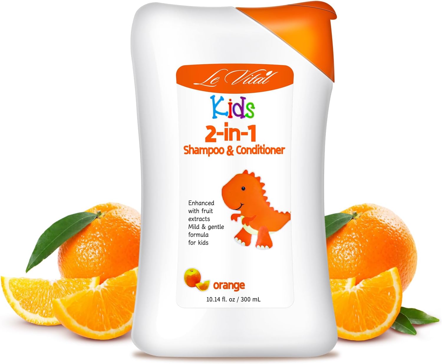 Kids 2in1 Shampoo & Conditioner - Gentle Formula for Delicate Hair, Daily Strengthening & Moisturizing, Paraben & Dye-Free - 10.14 fl.oz/300mL - Orange