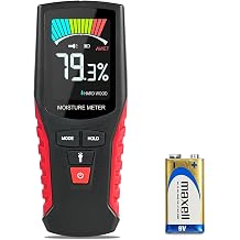 Pinless Wood Moisture Meter Damp Meter with Backlit LCD Screen Non-Invasive for Wallboard Masonry Hardwood and Softwood Moisture Detection