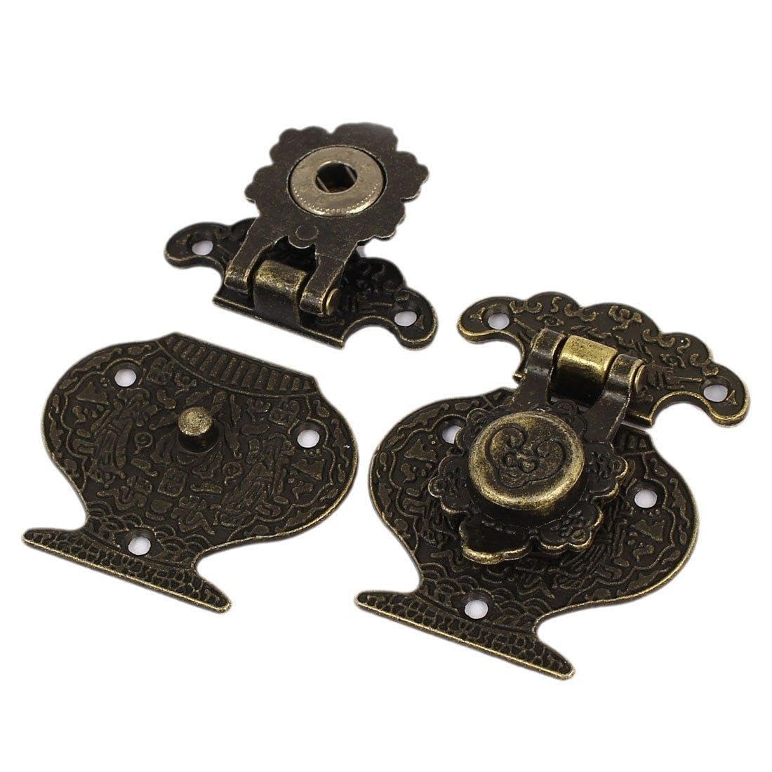 Saim Vintage Style Metal Lock Toggle Latch Trunk Catch for Wooden Chest Case Gift Boxes 51mm x 41mm x 8mm 12Pcs-image-9