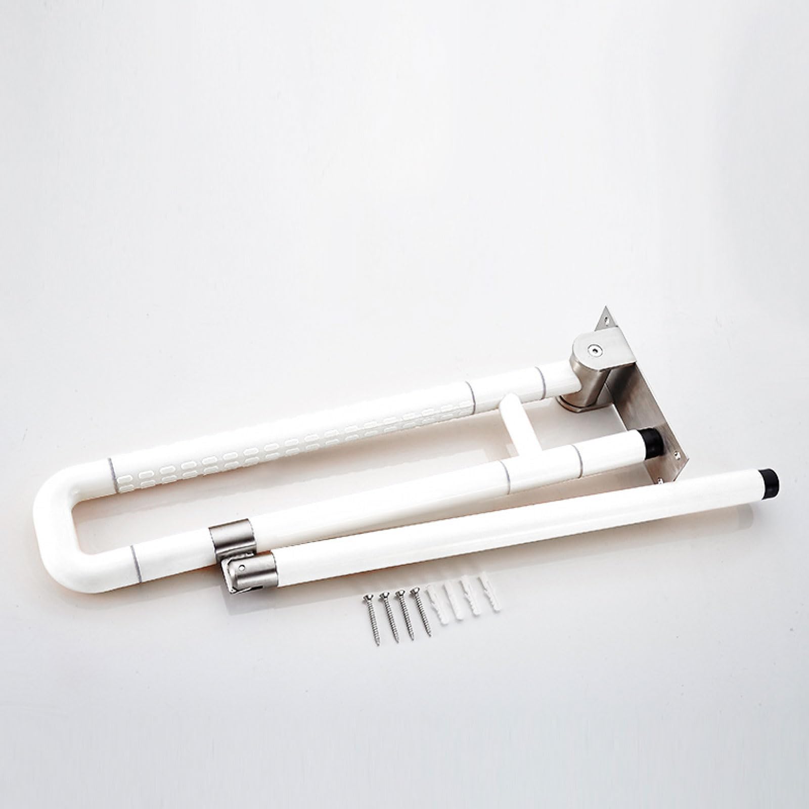 Maniglione per Wc Bianco, Maniglione Bagno Disabili Acciaio Inossidabile Maniglia di Sicurezza per Doccia 80cm Maniglie Antiscivolo Corrimano Barra Ribaltabile 80cm/31.4in