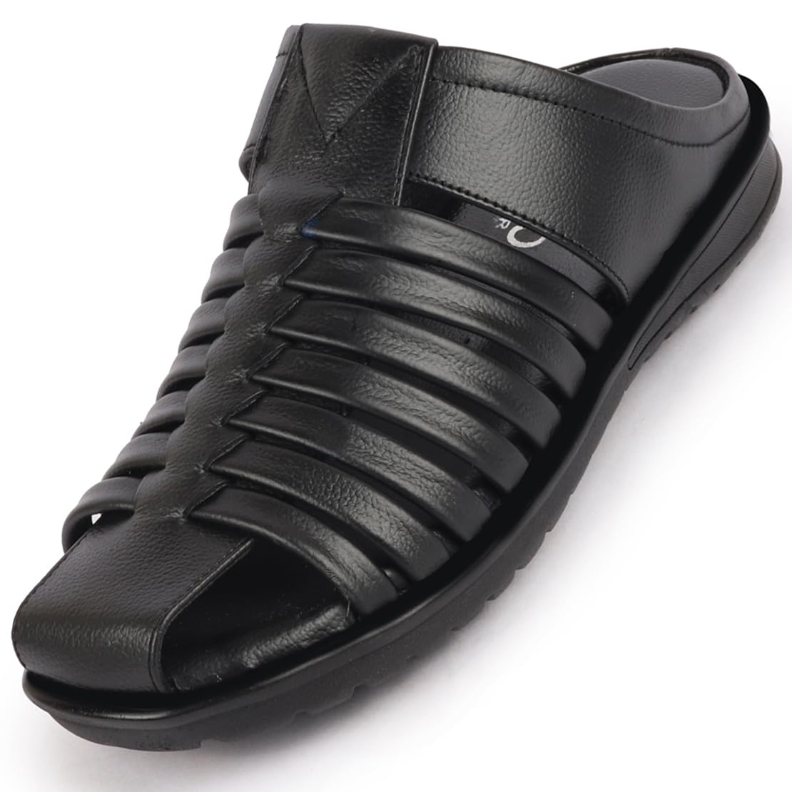 FAUSTO FST FOSMS-2066 BLACK-40 Mens Black Genuine Leather Criss Cross Strap Back Open Slip On Closed Toe Dress Sandals (6 UK) (B0CCL6TD55) Amazon Price History, Amazon Price Tracker