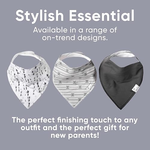 Miniatura 6 de Copper Pearl Paquete de 6 baberos de algodón suave para babeo y dentición, baberos absorbentes para bebés niñas y niños, ajustables para adaptarse a