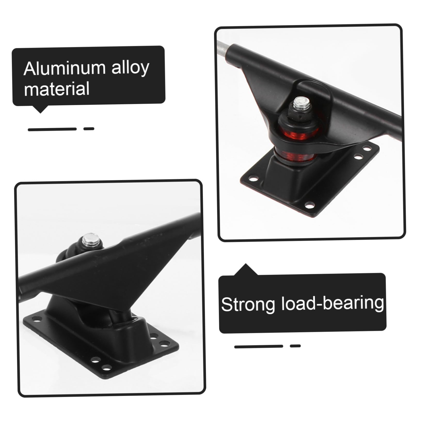 SUPVOX Kit Completo de Accesorios para Patineta Doble Inclinación Ejes de Aluminio Negro, Ruedas de PU y Rodamientos Profesionales para Ajuste y Reparación en Patinetas Varios Estilos