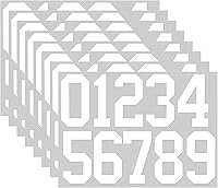 Vista 7 de TaoBary 8 hojas de calcomanías de números para buzón, calcomanías de números de vinilo impermeables, autoadhesivas 0-9, calcomanías de vinilo