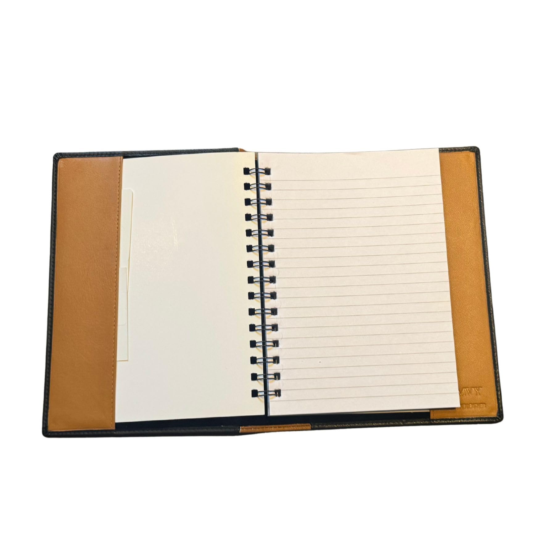 Love EMVY Genuine Leather A5 Notebook Cover & Double Pen Case Gift Set Refillable Journal with Free Lined Insert Premium Leather Writing Set for Work, Study & Travel (Black/Tan) - Image 3