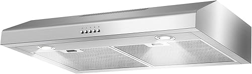 Miniatura 15 de Campana extractora de 30 pulgadas para debajo del gabinete, 1200 CFM, campana de ventilación de acero inoxidable ultra potente con 4 velocidades,