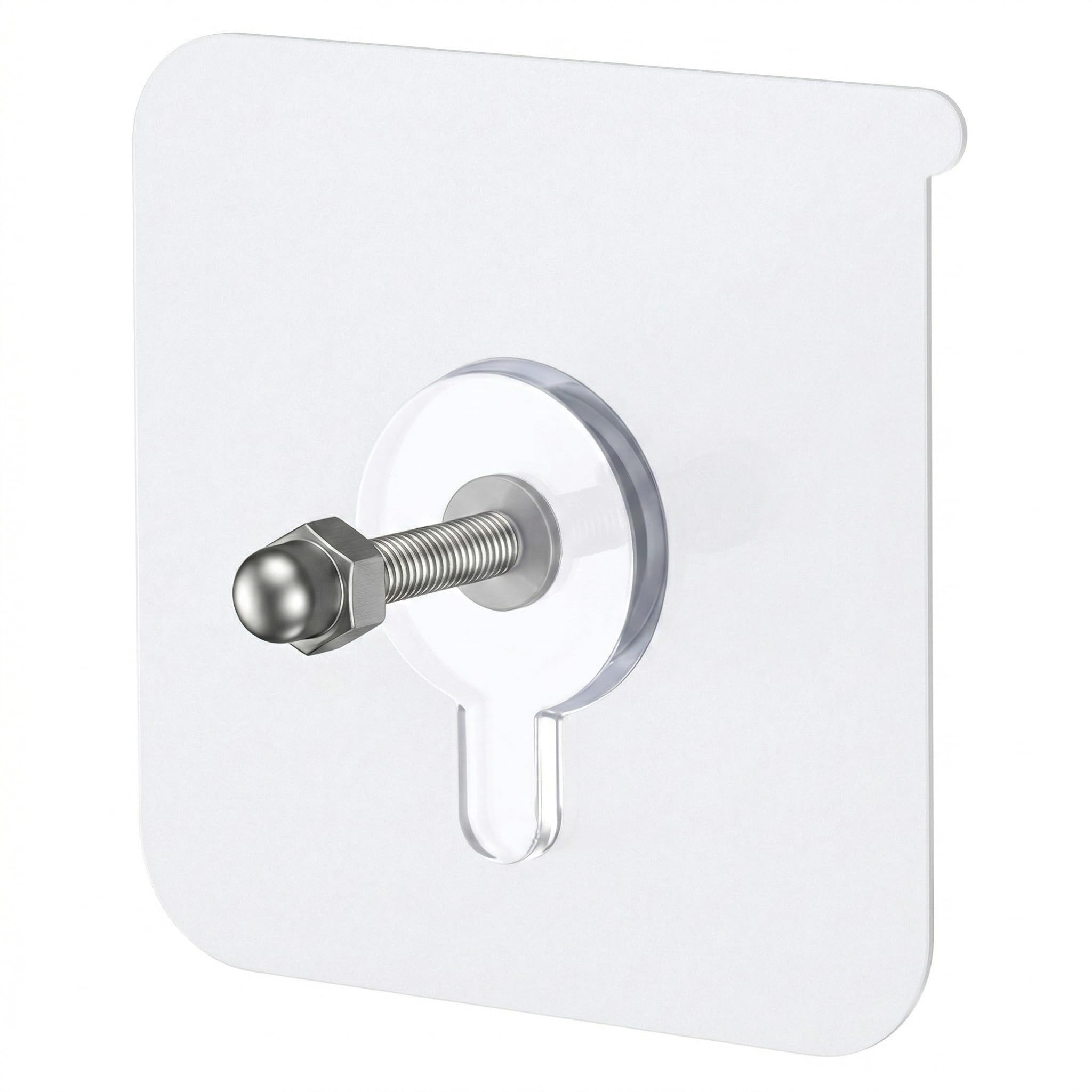 Heavy Duty Adhesive Screw Hook | No Drilling Wall Hook | Transparent Self Adhesive Screw Hook | Waterproof & Oilproof for Kitchen, Bathroom & Frames (10PCS)-image-5