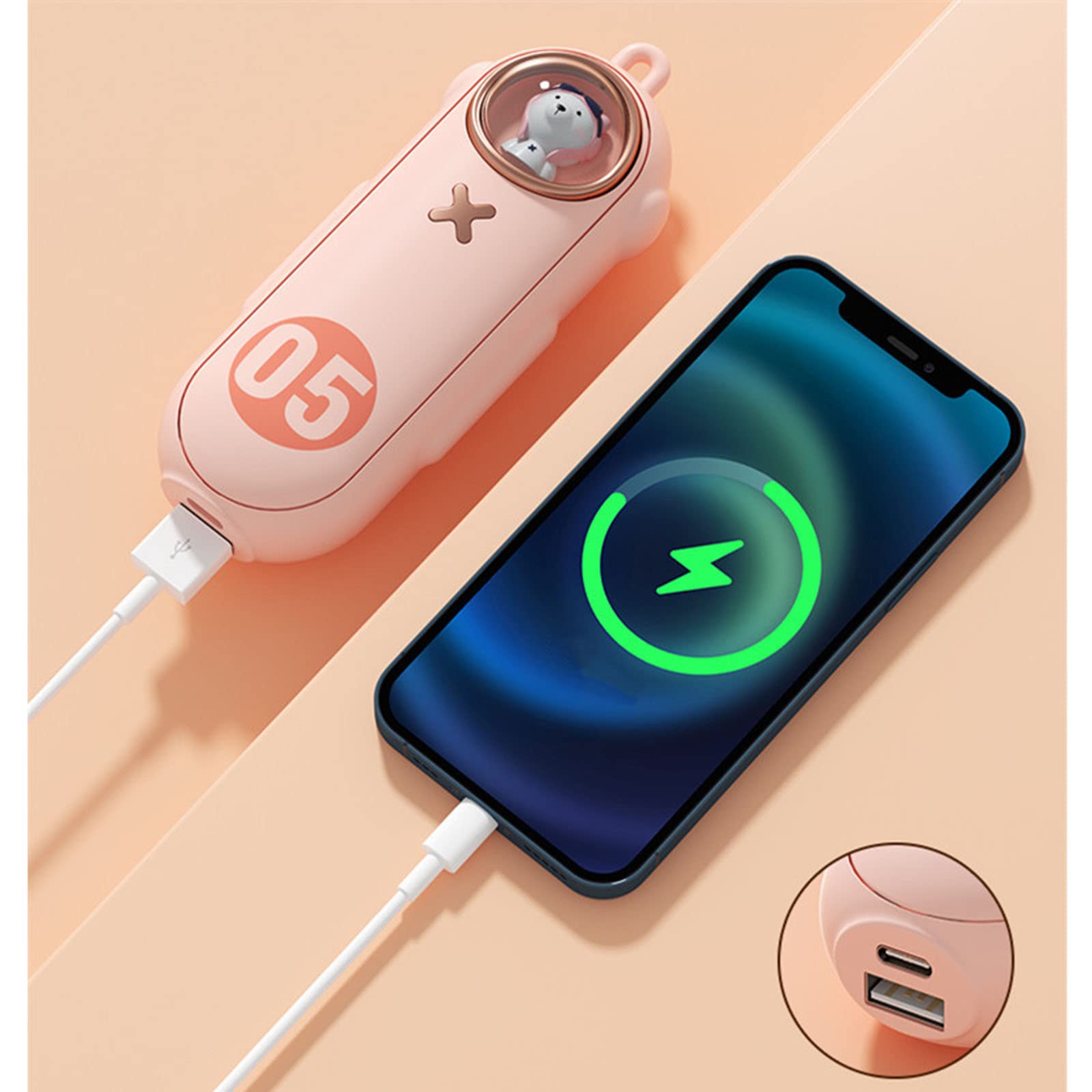 Chauffe-Mains électronique, Batterie Externe, Cadeau Technique idéal pour Le Chasseur, Le Golf, Les Femmes, Les Hommes et Les Femmes,Vert,10000mAh