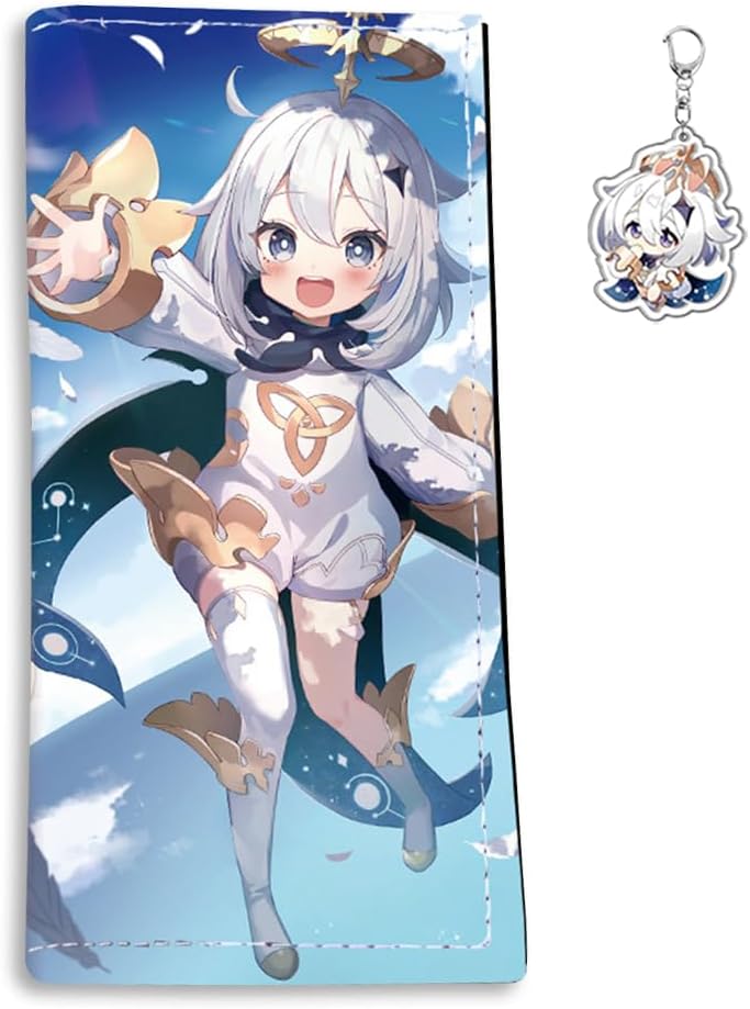 Anime Wallet for Men Women Bifold Wallet Kawaii Anime Card Holder Purse Anime Xiao Venti, Free Keychain