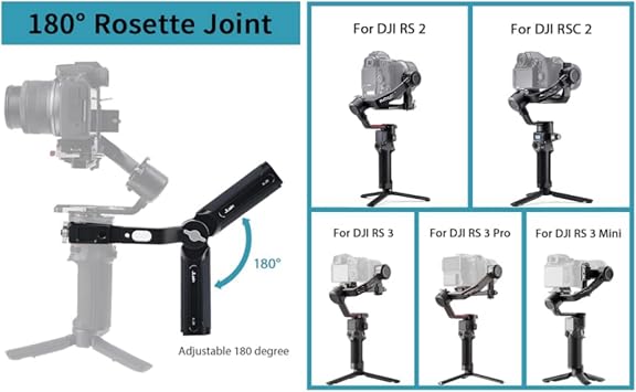 Fotga ハンドホールドブラケットスタビライザー 角度調整可能ハンドルハンドグリップ DJI Ronin RSC 2 RS 2 RS 3 RS 3 Pro/RS 3 Mini / RS4 Proジンバルスタビライザー用