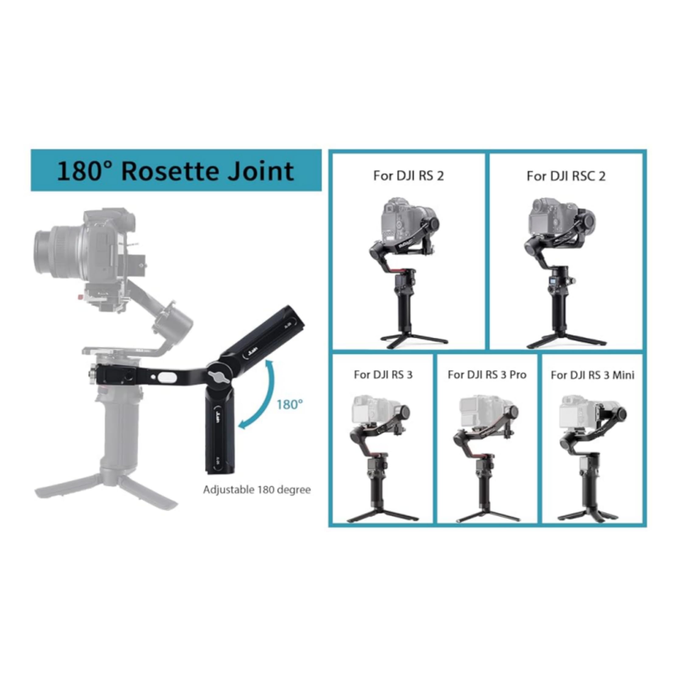 Fotga Soporte de mano estabilizador de ángulo ajustable para DJI Ronin RSC 2 / RS 2 / RS 3 / RS 3 Pro/RS 3 Mini / RS4 Pro estabilizador de cardán