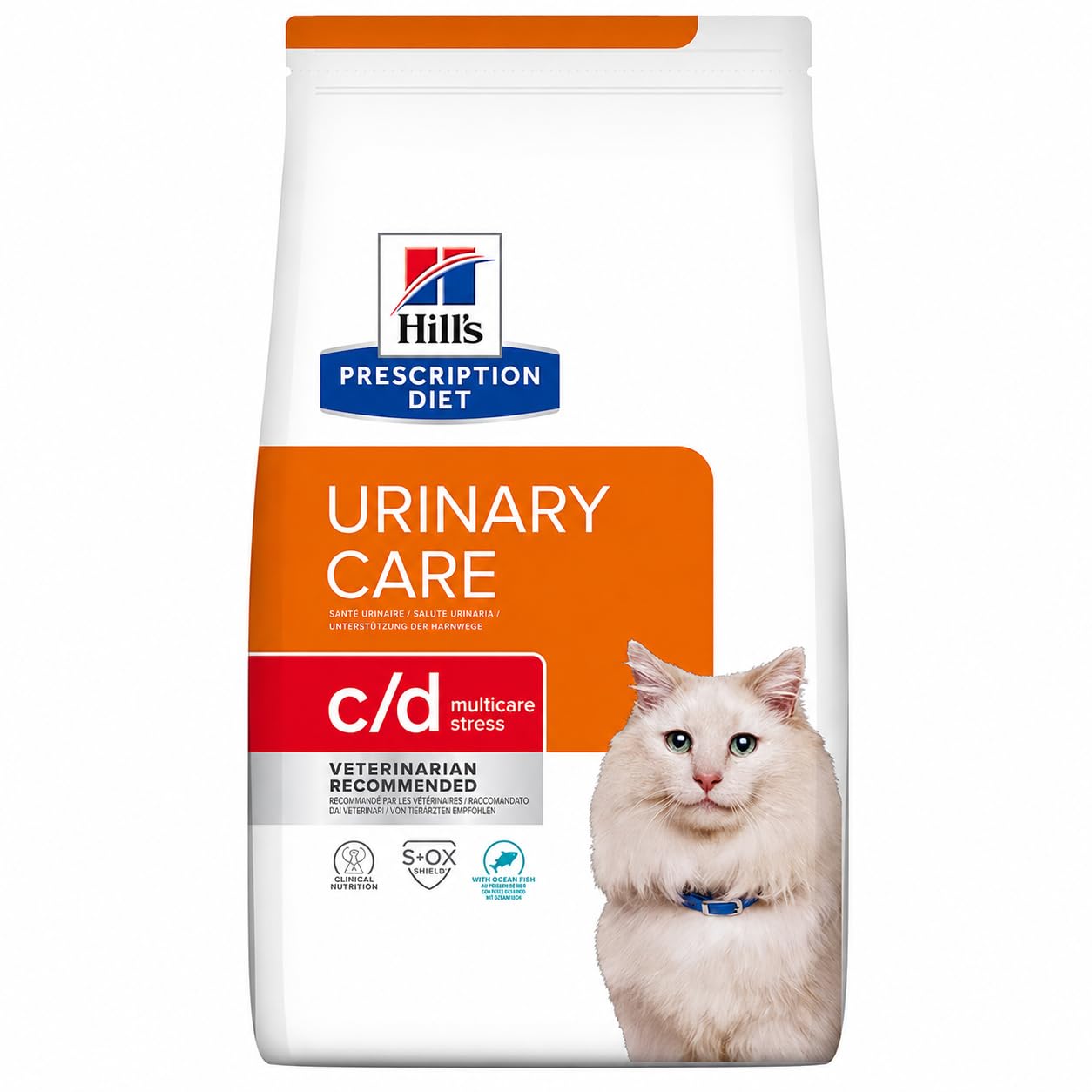 Hill’s Prescription Diet c/d Multicare Stress Urinary Care Dry Cat Food with Ocean Fish for Adult Cats, 1.5 kg bag