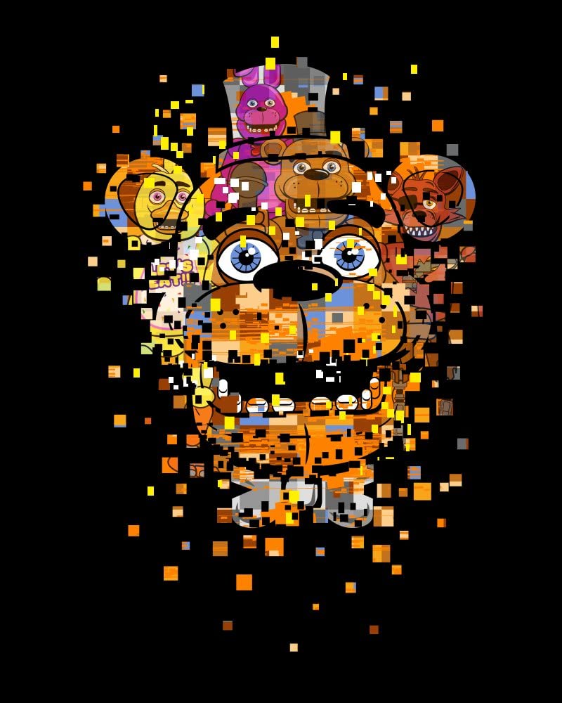 Five Nights at Freddy's Freddy Fazbear Character Specs - Maglietta nera da ragazzo