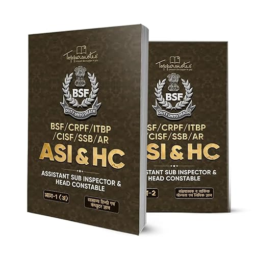BSF ASI &amp; HC – BSF/CRPF/ITBP/CISF/SSB/AR Exam Preparation Notes (General Hindi and Computer Knowledge) in Hindi Medium, Set of 2 Books, ToppersNotes Latest Edition