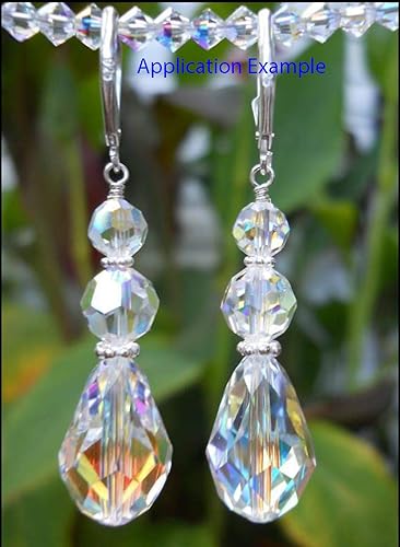 Miniatura 7 de 50 cuentas de cristal de lágrima facetadas de Adabele austriaco de 0.472 pulgadas, color rosa Padparadscha claro, compatibles con 5500 cristales de