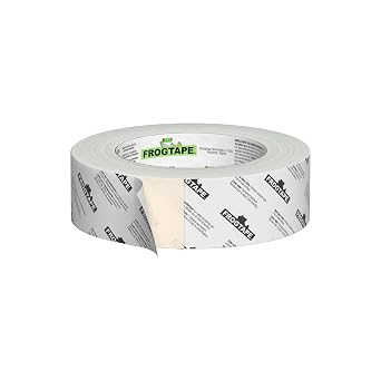 FrogTape DS 154 Premium Grade, Double-Sided Poly-Hanging Containment Tape, Sticks to Plastic Sheets, for Remodeling and Remediation, 36mm x 25yds, Natural, 1 Roll (243049)