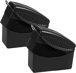 2PCS Tire Dressing Applicator, Car Tire Applicator Dressing Shine Sponge, Reusable Tire Dressing Applicator Pads with Lid, Wheel Applicator Foam for Car Detailing Cleaning (Black)