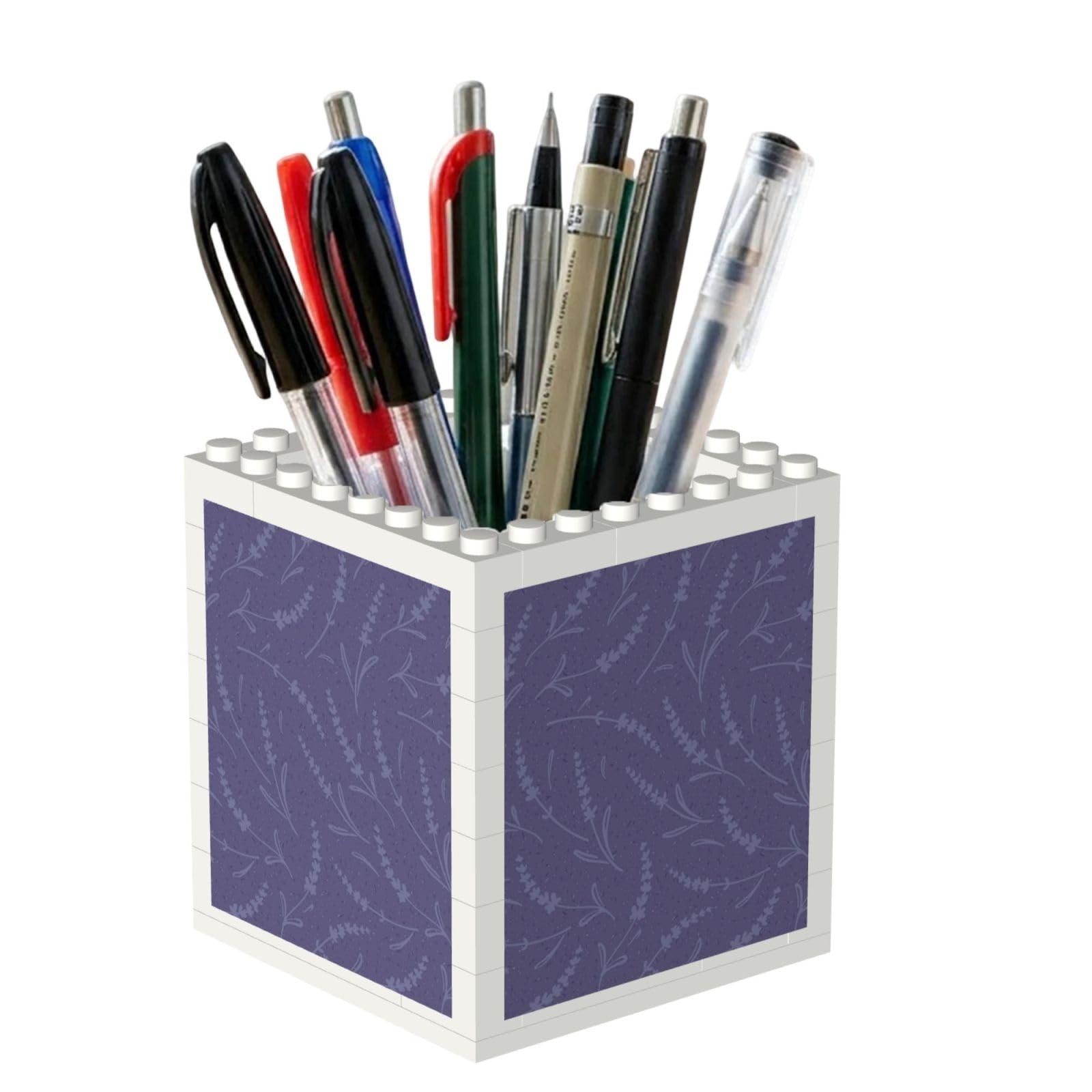 Poadnly Lavender Pattern, Pen Pot Pencil Holder for Office Home School, Compact Desk Organiser for Office Stationery