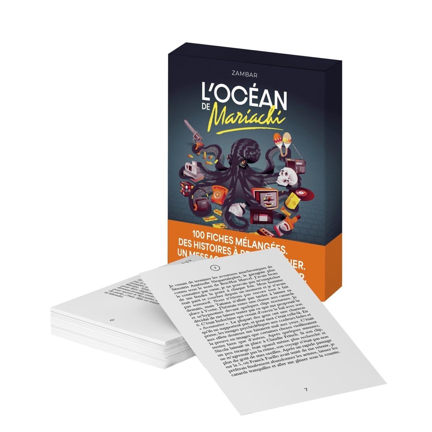 L'Océan de Mariachi: 100 fiches mélangées. Des histoires à reconstituer. Un message caché à décoder.