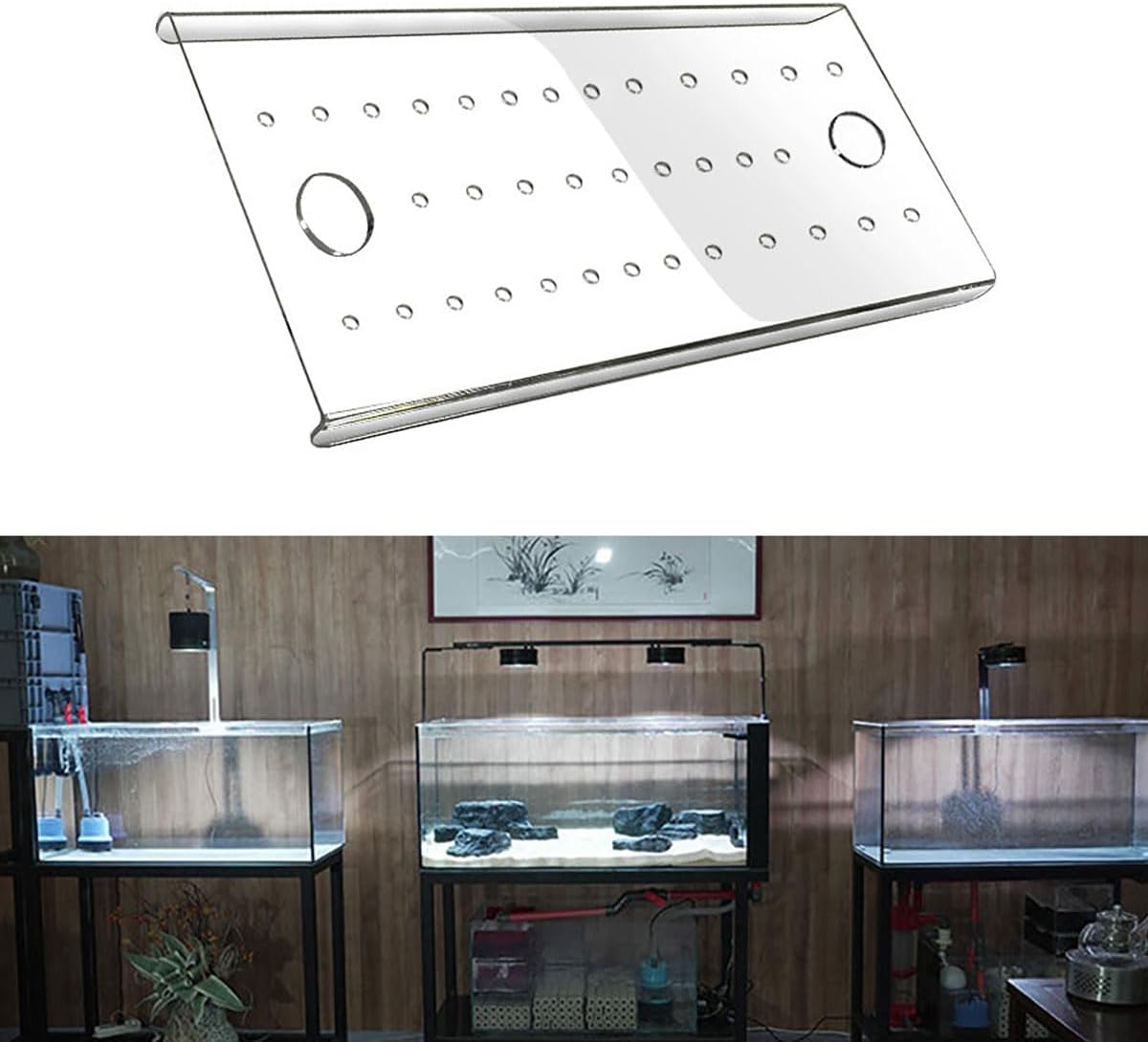 Turtle Tank Cover, Cuttable Betta Fish Tank Lid, 3/4/5mm Thick Reptile Tank Lid, Anti Jump Fish Tank Cover