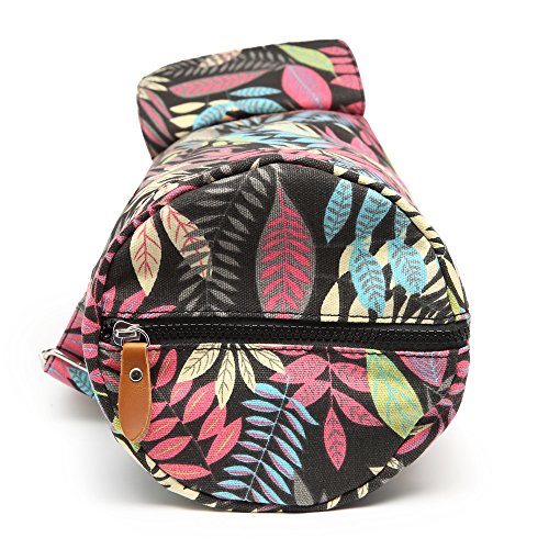 image for ELENTURE Canvas Yoga Mat Bag with Adjustable Strap & Pockets, Full-Zip